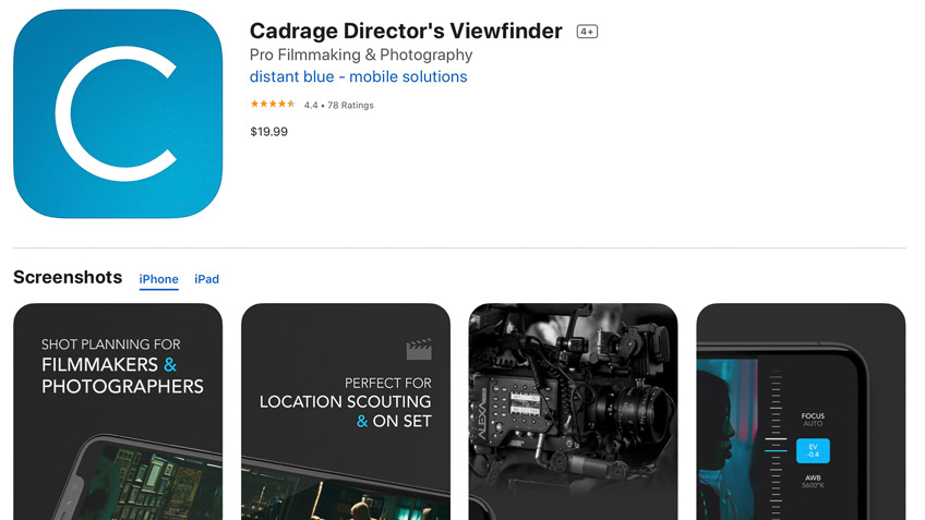 DLF Cadrage iPhone Viewfinder App Store
